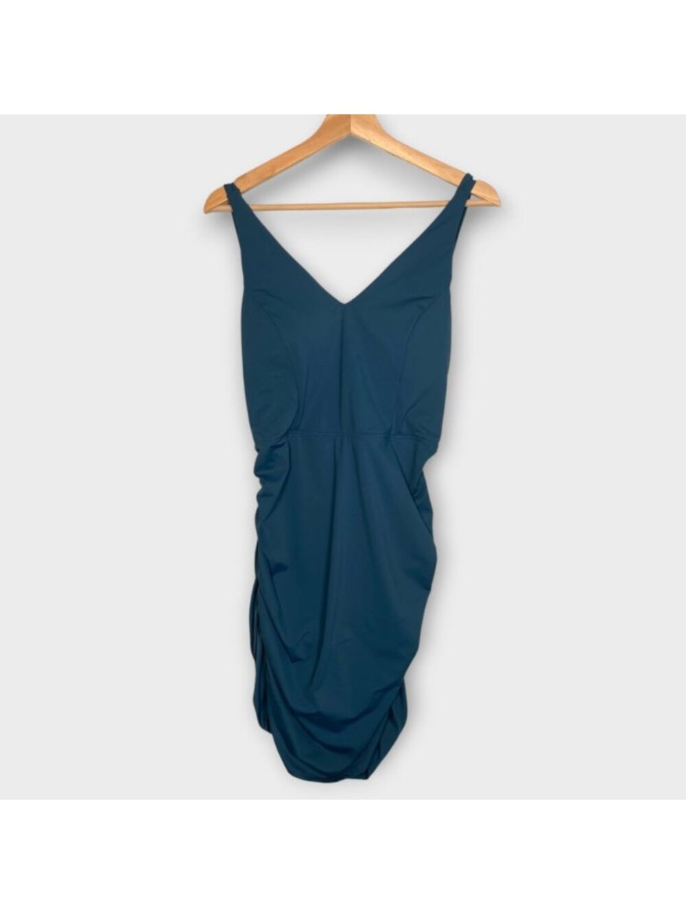 HALARA Mini Tank Active Dress XL Ruched Side Blue Athletic Stretch NEW